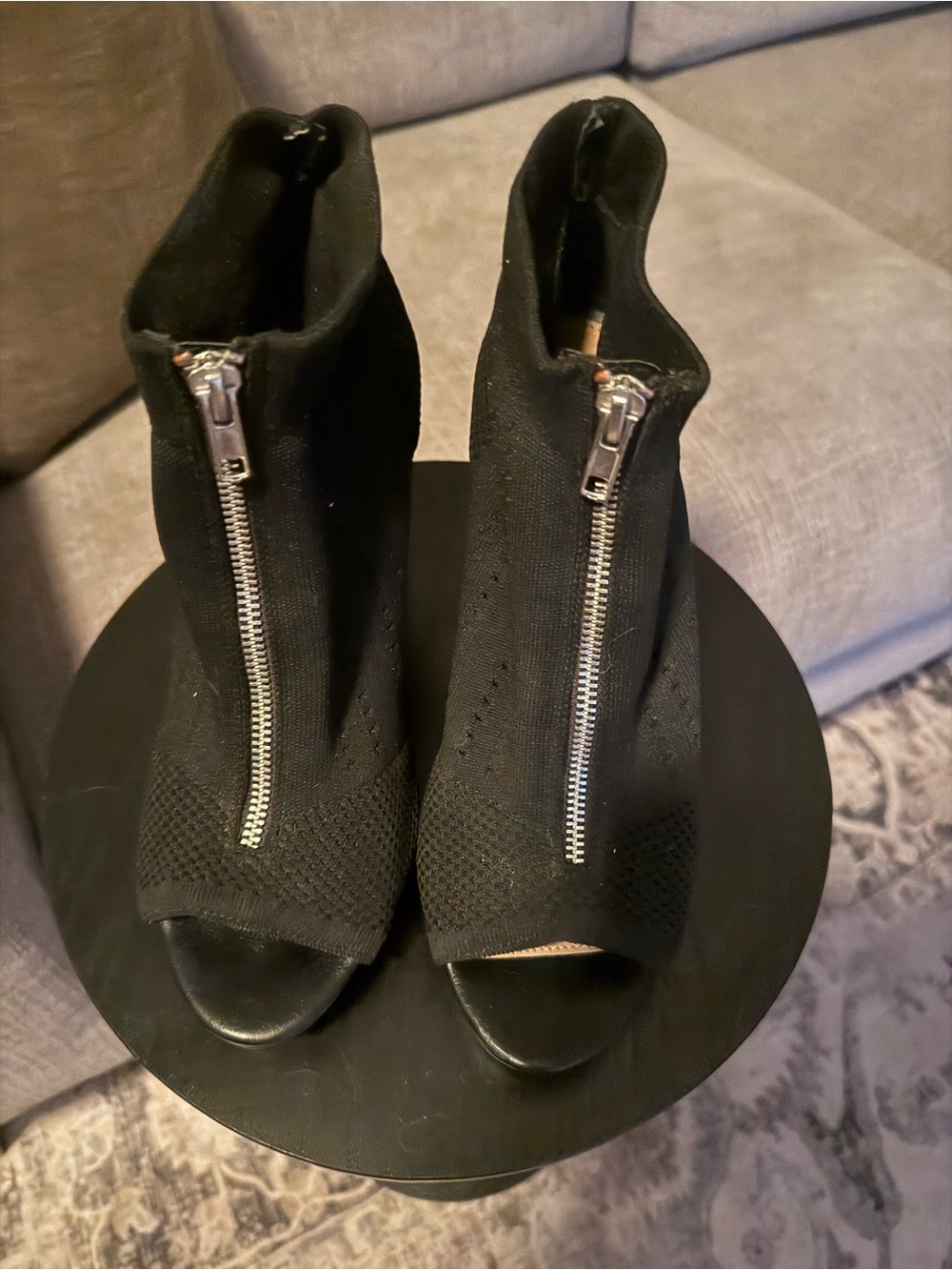 Report Black Open-Toe Zip-Up Women’s Heel SZ 8